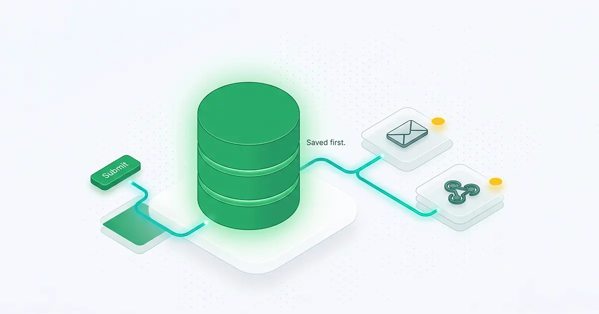 Diagram of a lead saved to the database before email is sent